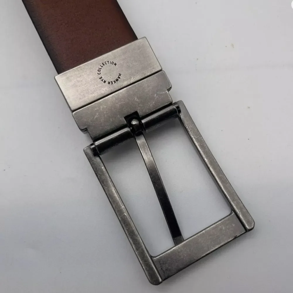 Hawker Rye Harrison Reversible Pebble Leather Belt Brown Size‎ 32 Stitch Fix NWT